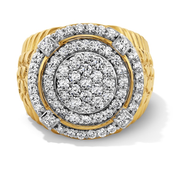 1-3/4 CT. T.w. Certified Lab-Grown Multi-Diamond Double Frame Nugget Ring in 10K Gold (F/Vs2)