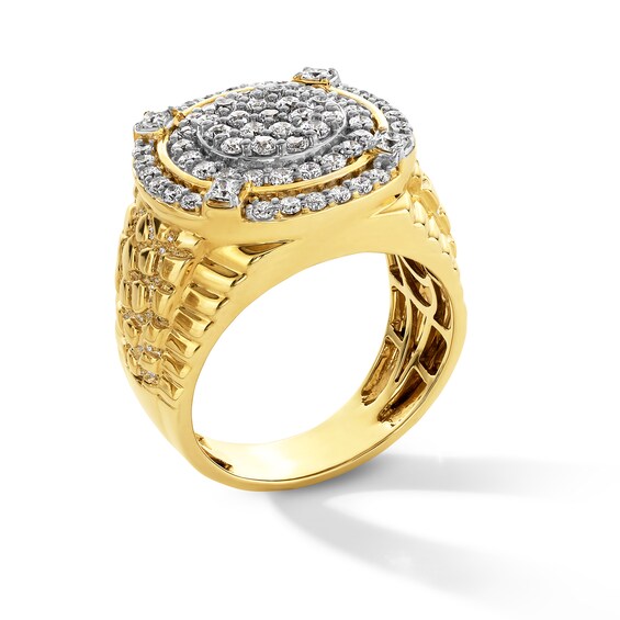 1-3/4 CT. T.w. Certified Lab-Grown Multi-Diamond Double Frame Nugget Ring in 10K Gold (F/Vs2)