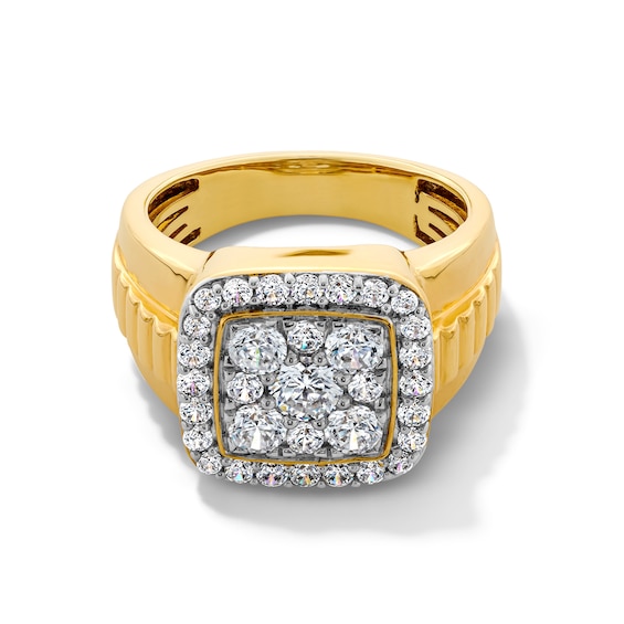1-3/4 CT. T.w. Cushion-Shaped Certified Lab-Grown Multi-Diamond Frame Ring in 10K Gold (F/Vs2)