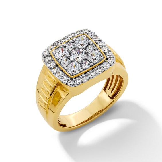 1-3/4 CT. T.w. Cushion-Shaped Certified Lab-Grown Multi-Diamond Frame Ring in 10K Gold (F/Vs2)