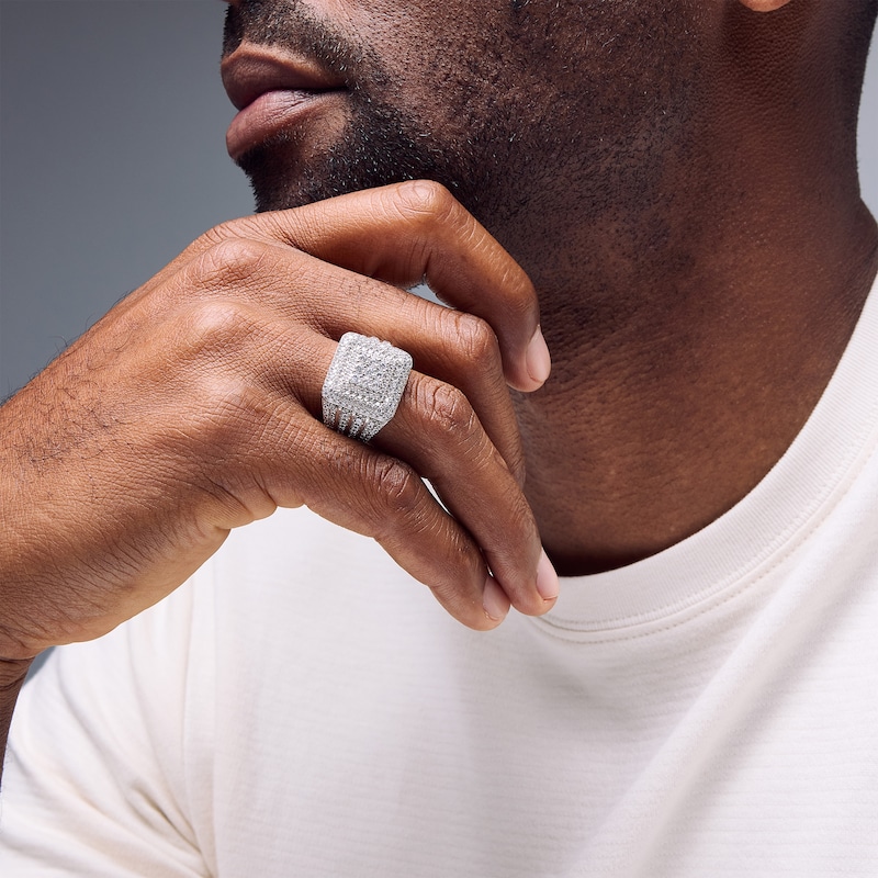 Main Image 2 of 3 CT. T.W.  Lab-Grown Multi-Diamond Cushion Frame Ring in 10K White Gold (F/VS2)