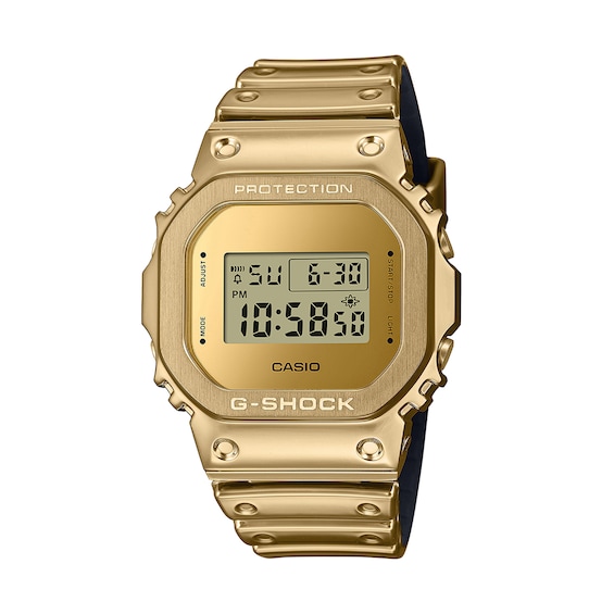 Men's Casio G-Shock G-Steel Metallic Digital Gold-Tone Watch with Octagonal Gold-Tone Dial (Model: Gm5600Ymg-9)