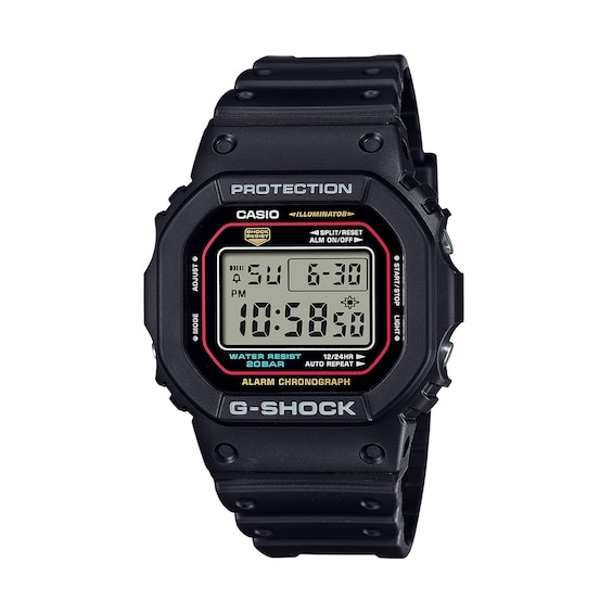 Men's Casio G-Shock Digital Black Bio-Based Resin Strap Watch with Octagonal Black Dial (Model: Dw5600Rl-1)