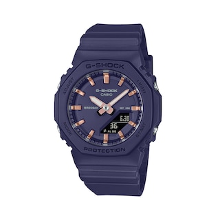 Ladies' Casio G-Shock Analog-Digital Navy Resin Strap Watch with Navy Blue Dial (Model: GMAP2100M-2A)