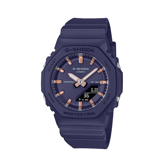 Ladies' Casio G-Shock Analog-Digital Navy Resin Strap Watch with Navy Blue Dial (Model: Gmap2100M-2A)