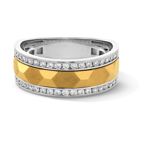 1/2 CT. T.w. Diamond Channel-Set Edge Band in 10K Two-Tone Gold