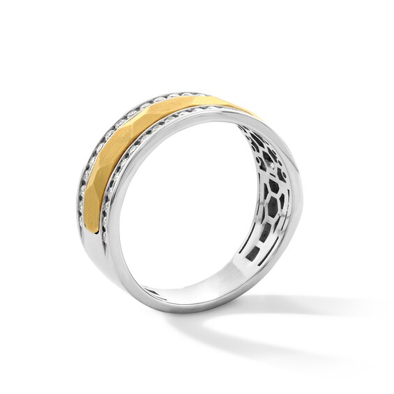 1/2 CT. T.w. Diamond Channel-Set Edge Band in 10K Two-Tone Gold