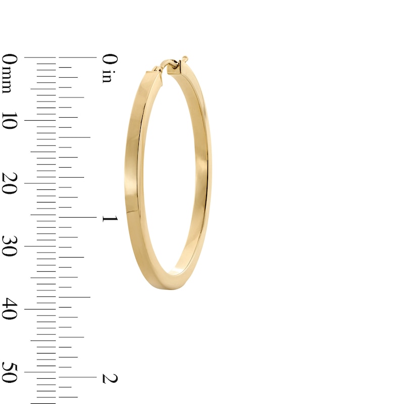 Main Image 3 of 30.0mm Square Tube Hoop Earrings in Hollow 10K Gold