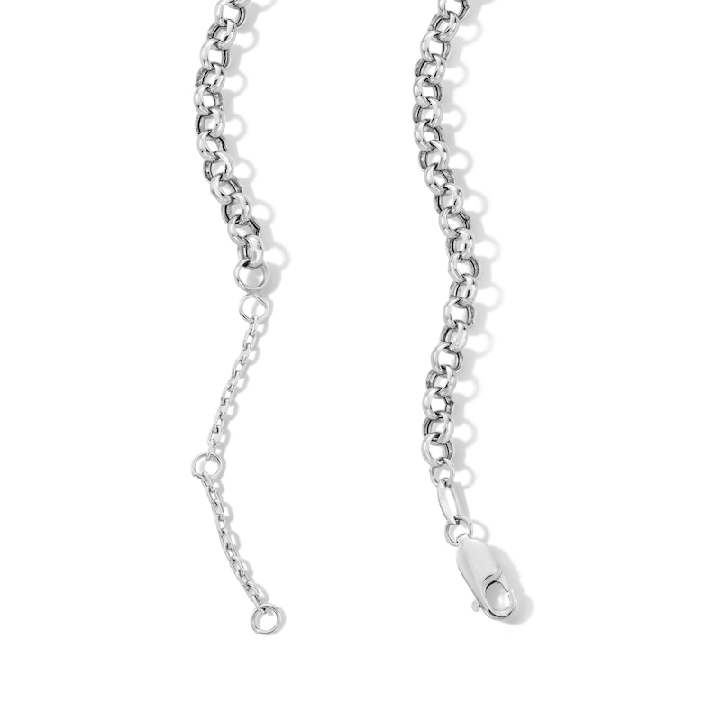 Main Image 2 of Heart Charm Necklace in Hollow Sterling Silver