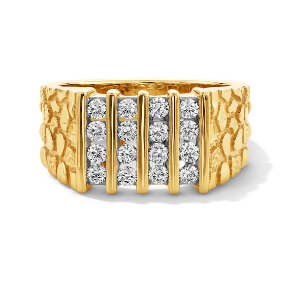 3/4 CT. T.w. Certified Lab-Grown Diamond Multi-Row Column Nugget Ring in 10K Gold (F/Vs2)