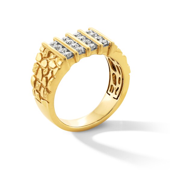 3/4 CT. T.w. Certified Lab-Grown Diamond Multi-Row Column Nugget Ring in 10K Gold (F/Vs2)