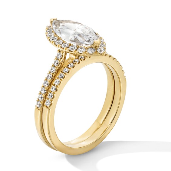 2 CT. T.w. Marquise-Cut Certified Lab-Grown Diamond Frame Bridal Set in 14K Gold (F/Vs2)