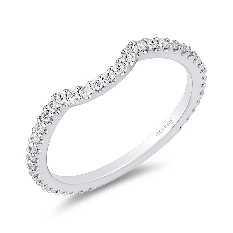 Main Image 1 of Enchanted Star 1/3 CT. T.W. Certified Lab-Grown Diamond Contour Anniversary Band in 14K White Gold (F/VS2)