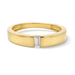 1/10 CT. Baguette-Cut Diamond Solitaire Band in 14K Gold