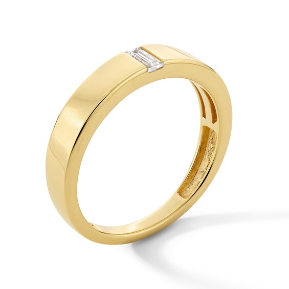1/10 CT. Baguette-Cut Diamond Solitaire Band in 14K Gold