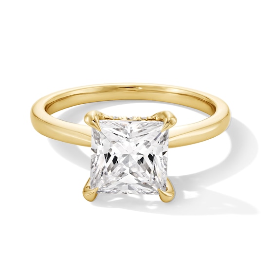 2-1/2 CT. T.w. Princess-Cut Certified Lab-Grown Diamond Solitaire Hidden Halo Engagement Ring in 14K Gold (F/Vs2)