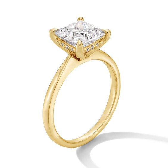 2-1/2 CT. T.w. Princess-Cut Certified Lab-Grown Diamond Solitaire Hidden Halo Engagement Ring in 14K Gold (F/Vs2)