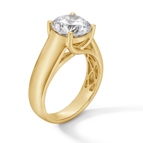 3 CT. Certified Lab-Grown Diamond Solitaire Thick Shank Engagement Ring in 14K Gold (F/Vs2)
