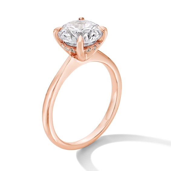2-1/2 CT. T.w. Certified Lab-Grown Diamond Solitaire Hidden Halo Engagement Ring in 14K Rose Gold (F/Vs2)