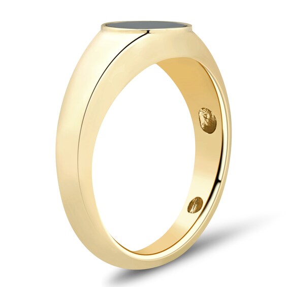 8.0mm Onyx Solitaire Signet Ring in 10K Gold