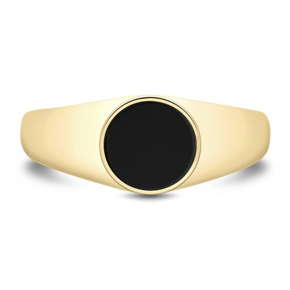 8.0mm Onyx Solitaire Signet Ring in 10K Gold