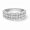 Thumbnail Image 1 of 3/4 CT. T.W. Baguette and Round Certified Lab-Grown Diamond Alternating Triple Row Band in 14K White Gold (F/VS2)