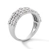 Thumbnail Image 2 of 3/4 CT. T.W. Baguette and Round Certified Lab-Grown Diamond Alternating Triple Row Band in 14K White Gold (F/VS2)