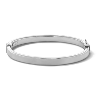 6.0mm Square Flat Bangle in Hollow Sterling Silver