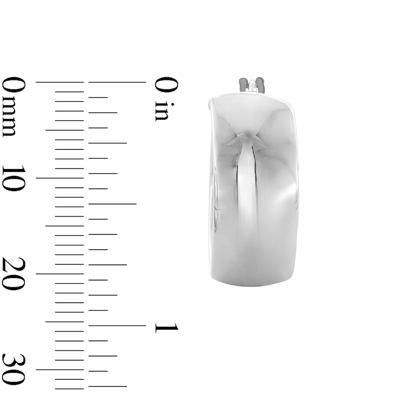 Main Image 2 of 21.0mm Flat Square Tube Hoop Earrings in Hollow Sterling Silver