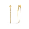 Thumbnail Image 1 of Bar and Chain Drop Front/Back Earrings in Solid 10K Gold