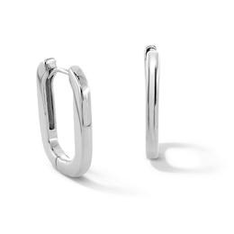 22.0mm Flat Paper Clip Link Hoop Earrings in Solid Sterling Silver