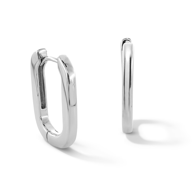 Main Image 1 of 22.0mm Flat Paper Clip Link Hoop Earrings in Solid Sterling Silver