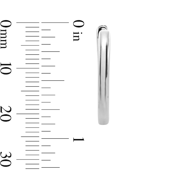 22.0mm Flat Paper Clip Link Hoop Earrings in Solid Sterling Silver