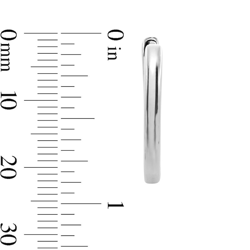 Main Image 2 of 22.0mm Flat Paper Clip Link Hoop Earrings in Solid Sterling Silver
