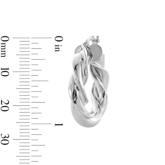 27.0mm Twist Hoop Earrings in Hollow Sterling Silver