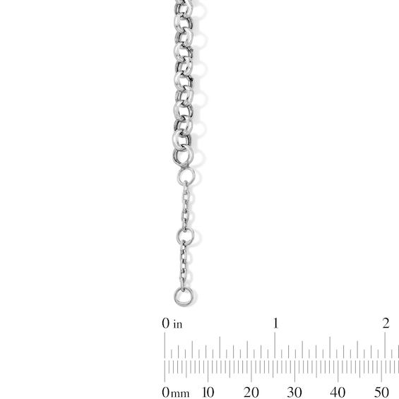 Curved Heart Plaque Bracelet in Sterling Silver - 7.75"