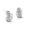 Thumbnail Image 1 of Mini Croissant J-Hoop Earrings in Solid Sterling Silver