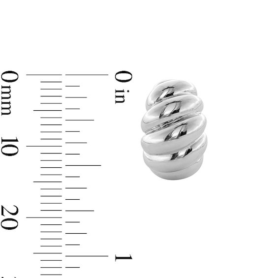 Mini Croissant J-Hoop Earrings in Solid Sterling Silver