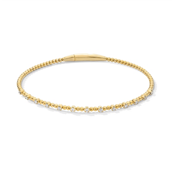 1/4 CT. T.w. Certified Lab-Grown Diamond Station Flex Bangle in Sterling Silver with 24K Gold Plate (F/Vs2)