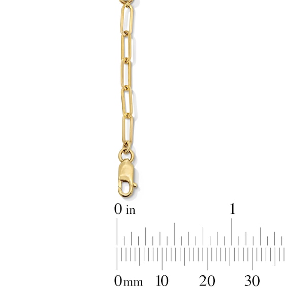 1/2 CT. T.w. Certified Lab-Grown Diamond Station Paper Clip Chain Bracelet in 10K Gold (F/Vs2)