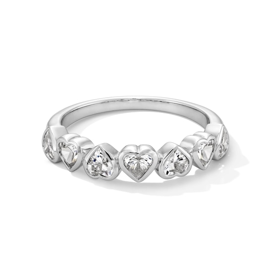1 CT. T.w. Heart-Shaped Certified Lab-Grown Diamond Seven Stone Alternating Band in 14K Gold (F/Vs2