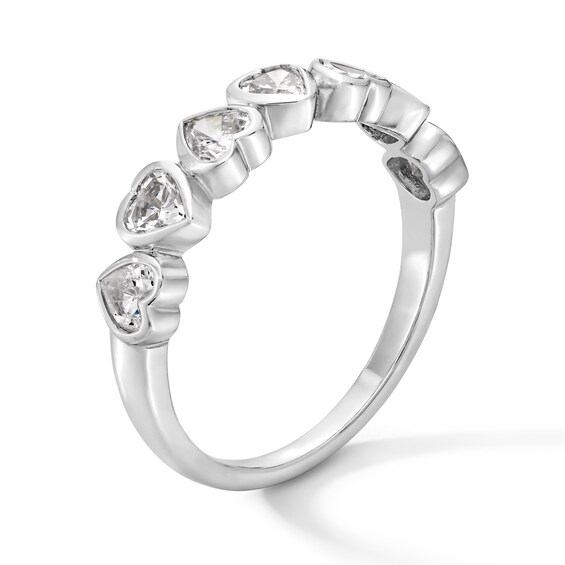 1 CT. T.w. Heart-Shaped Certified Lab-Grown Diamond Seven Stone Alternating Band in 14K Gold (F/Vs2