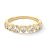 Thumbnail Image 1 of 1 CT. T.W. Heart-Shaped Certified Lab-Grown Diamond Seven Stone Alternating Band in 14K Gold (F/VS2)