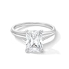 Thumbnail Image 1 of 2-1/2 CT. Emerald-Cut Certified Lab-Grown Diamond Solitaire Ribbed Shank Engagement Ring in 14K White Gold (F/VS2)