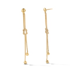 Knotted Dangle Earrings in Hollow 10K Gold