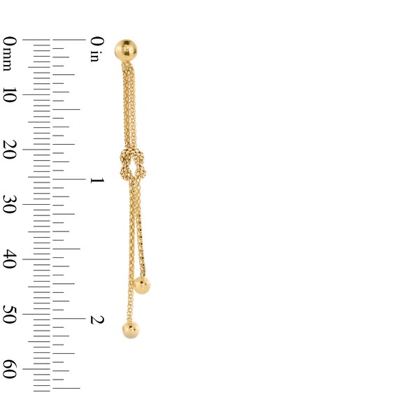 Knotted Dangle Earrings in Hollow 10K Gold