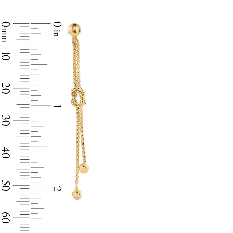 Main Image 3 of Knotted Dangle Earrings in Hollow 10K Gold