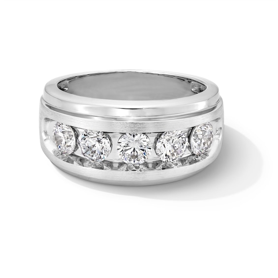 2 CT. T.w. Certified Lab-Grown Diamond Five Stone Band in 10K White Gold (F/Vs2)
