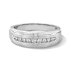 Thumbnail Image 1 of 1/4 CT. T.W. Diamond Stepped Edge Band in 10K White Gold