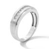 Thumbnail Image 2 of 1/4 CT. T.W. Diamond Stepped Edge Band in 10K White Gold